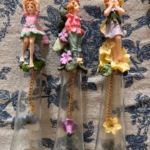 Set of 3 Fairy Glass Bells